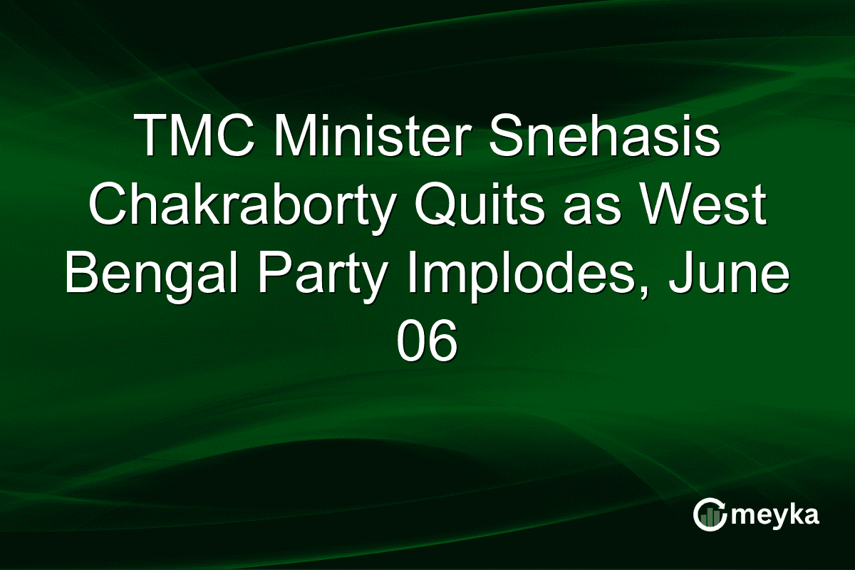 TMC Minister Snehasis Chakraborty Quits as West Bengal Party Implodes, June 06